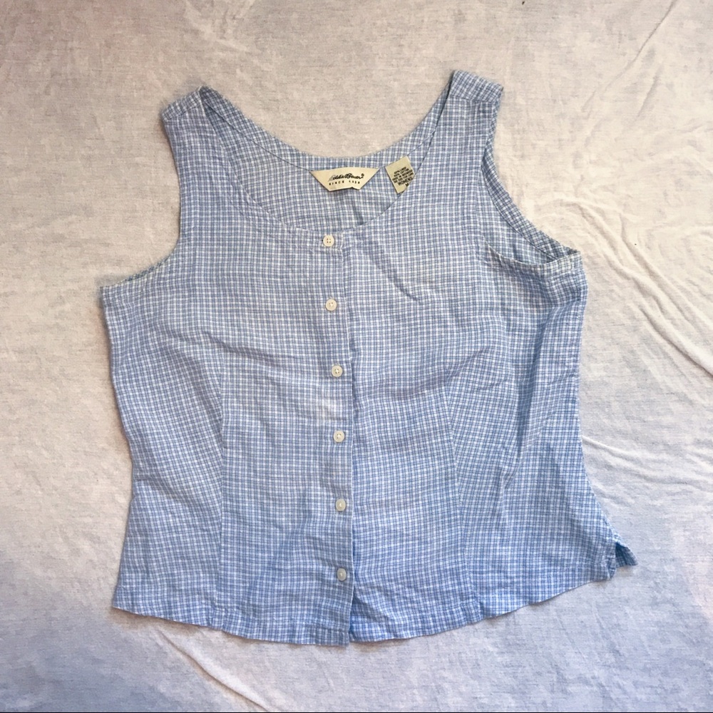 BOGO Eddie Bauer Plaid Linen Top
